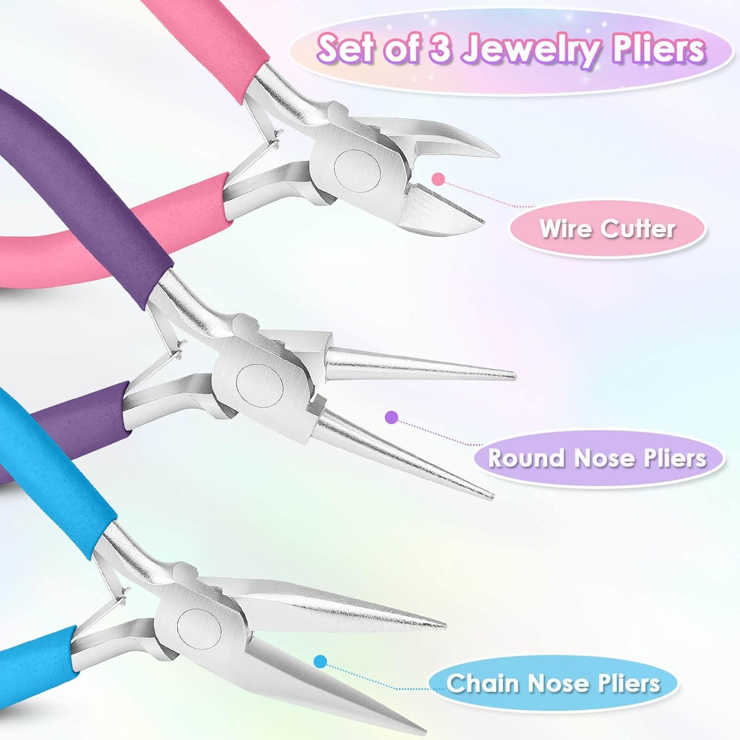 Jewelry Pliers Set - Needle Nose, round Nose and Wire Cutters for Jewelry Making, Repair and Crafts