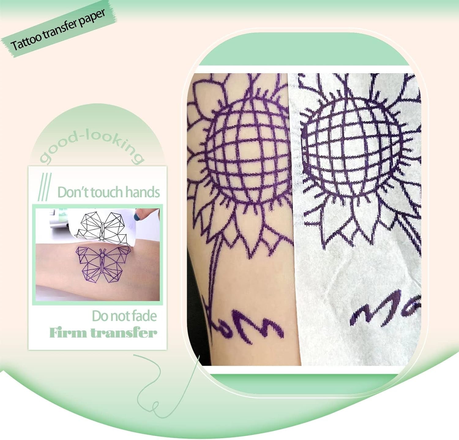 120PCS Tattoo Transfer Paper, Tattoo Template Transfer Paper, Thermal Template Paper, Tracing Paper, Tattoo Transfer Paper, Which Can Be Used for Thermal Photocopiers or Freehand, Hand-Painted, Etc