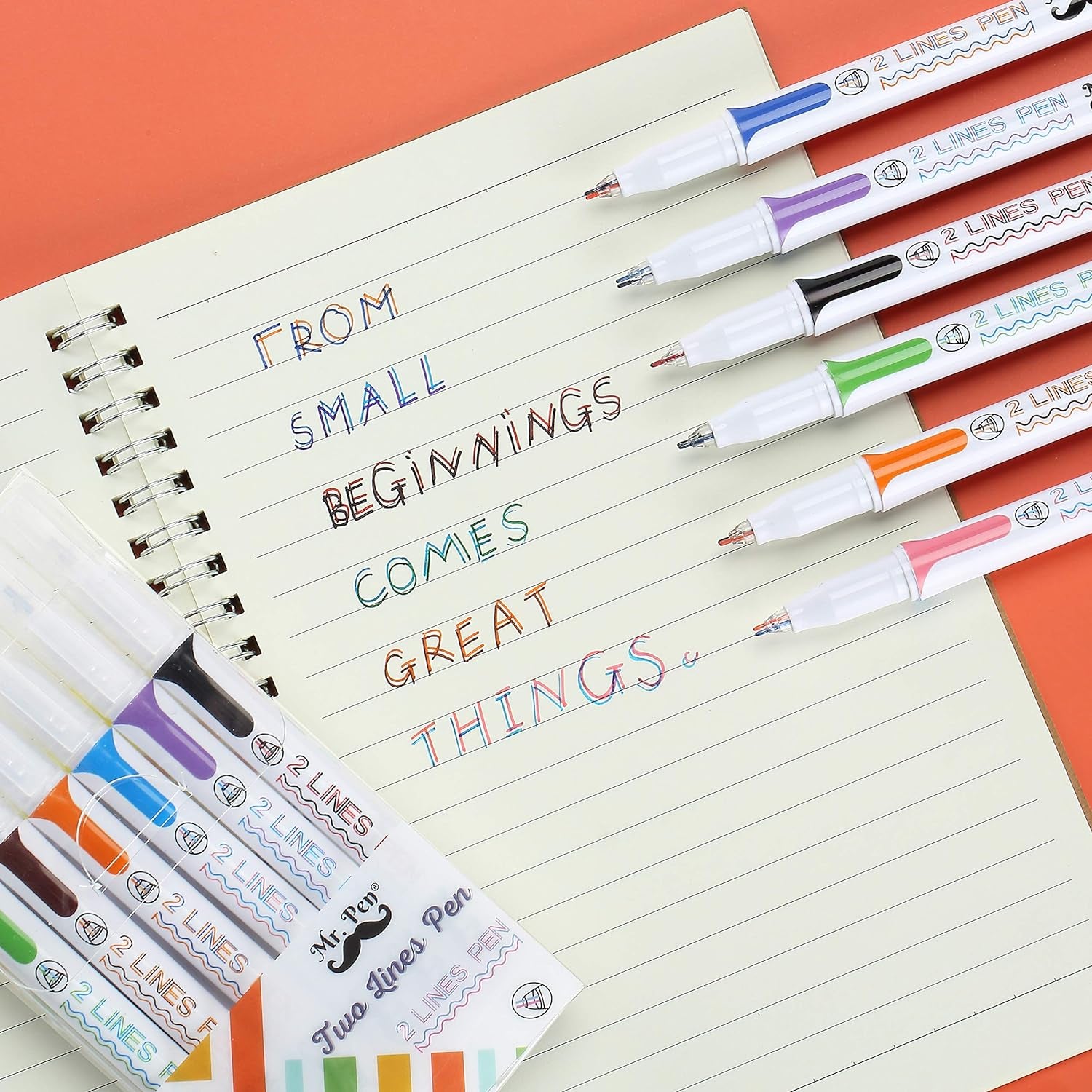 - Double Line Pen, 6 Pack, Assorted Colors, Outline Pen, Two Color Pen, Two Line Pens, 3D Drawing Pen, 3D Writing Pen, 2 Line Pens, Double Line Marker Pens, Double Line Pens for Art