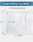 5 PCS Resin Molds Silicone Molds for Epoxy Resin with Large Rolling Tray Mold and Grinder Mold for Grind and Storage DIY Resin Casting