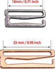40PCS Metal Bra Strap Hooks for Sewing Bikini Halter Tops Bathing Suit Clips Clasp Swimsuit Adjustment Slides for Lingerie Slip Dress Camisole, 18Mm and 25Mm, Rose Gold and Metallic Black