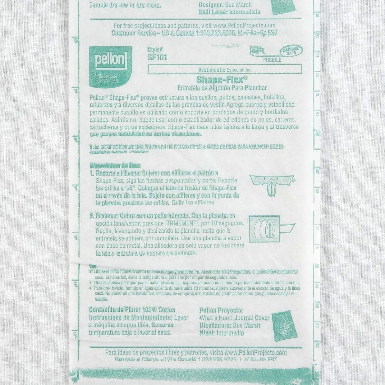 SF101 Shape-Flex Fusible Medium Weight Woven Interfacing White Sold by Yard