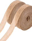 2 Rolls Natural Burlap Fabric Ribbon Wedding Events DIY Craft Ribbon Brown Rustic Ribbon for Floral Garland Scrapbook Wrapping Home Decor, 10 Meters Each Roll