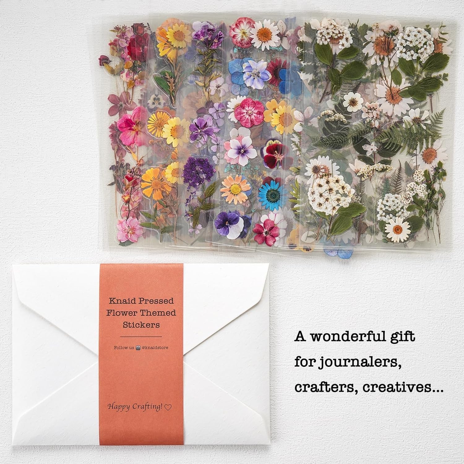 Pressed Flower Themed Stickers (Assorted 486 Pieces, 36 Sheets) Dried Floral Resin Stickers Decals Botanical Journaling Sticker for Scrapbook Supplies Junk Journal Bullet Journal Planner Laptop