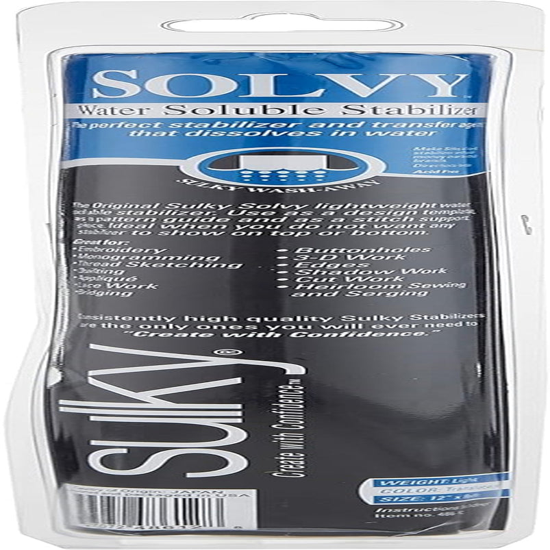 - 486-12 9-Yard Solvy Water Soluble Stabilizer, 12" X 9.5 Yd, White