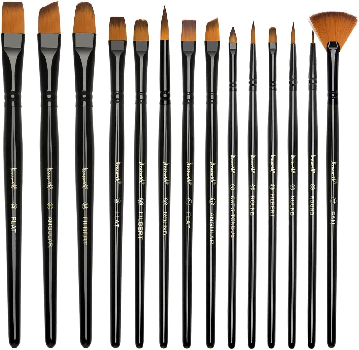 Paint Brushes Set, 14 PCS Artist Brush for Acrylic Oil Watercolor Gouache Artist Professional Painting Kits with Synthetic Nylon Tips