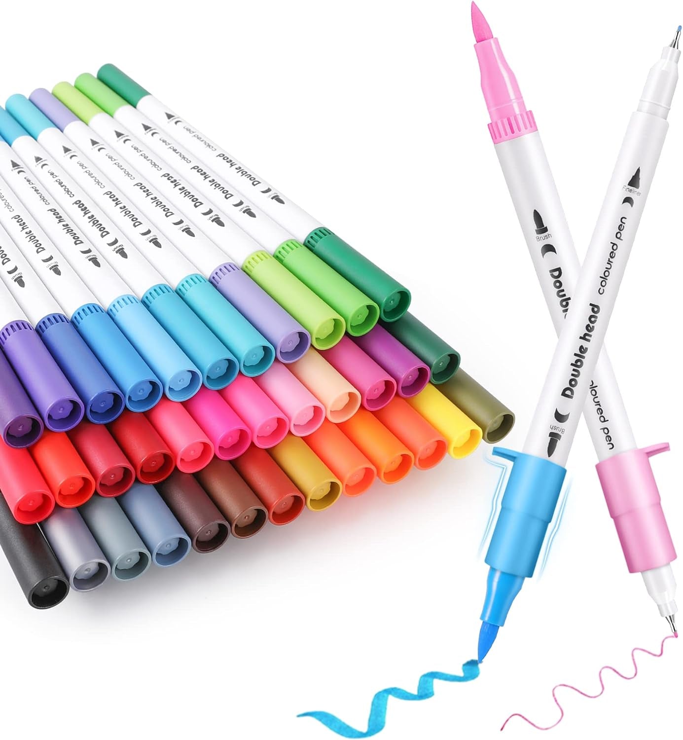 Dual Tip Pens 36 Pack for Maker 3/Maker/Explore 3/Air 2/Air, 0.4Mm & 1Mm Color Pens Fine Point Pen Writing Drawing Accessories for Cutting Machine