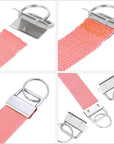 100 Pack Key Fob Hardware 1 Inch Bulk, Silver Tone Key Chain Fob Wristlet with Key Ring for Wristlet Keychain, Key Lanyard, Key Chain Making Hardware Supplies