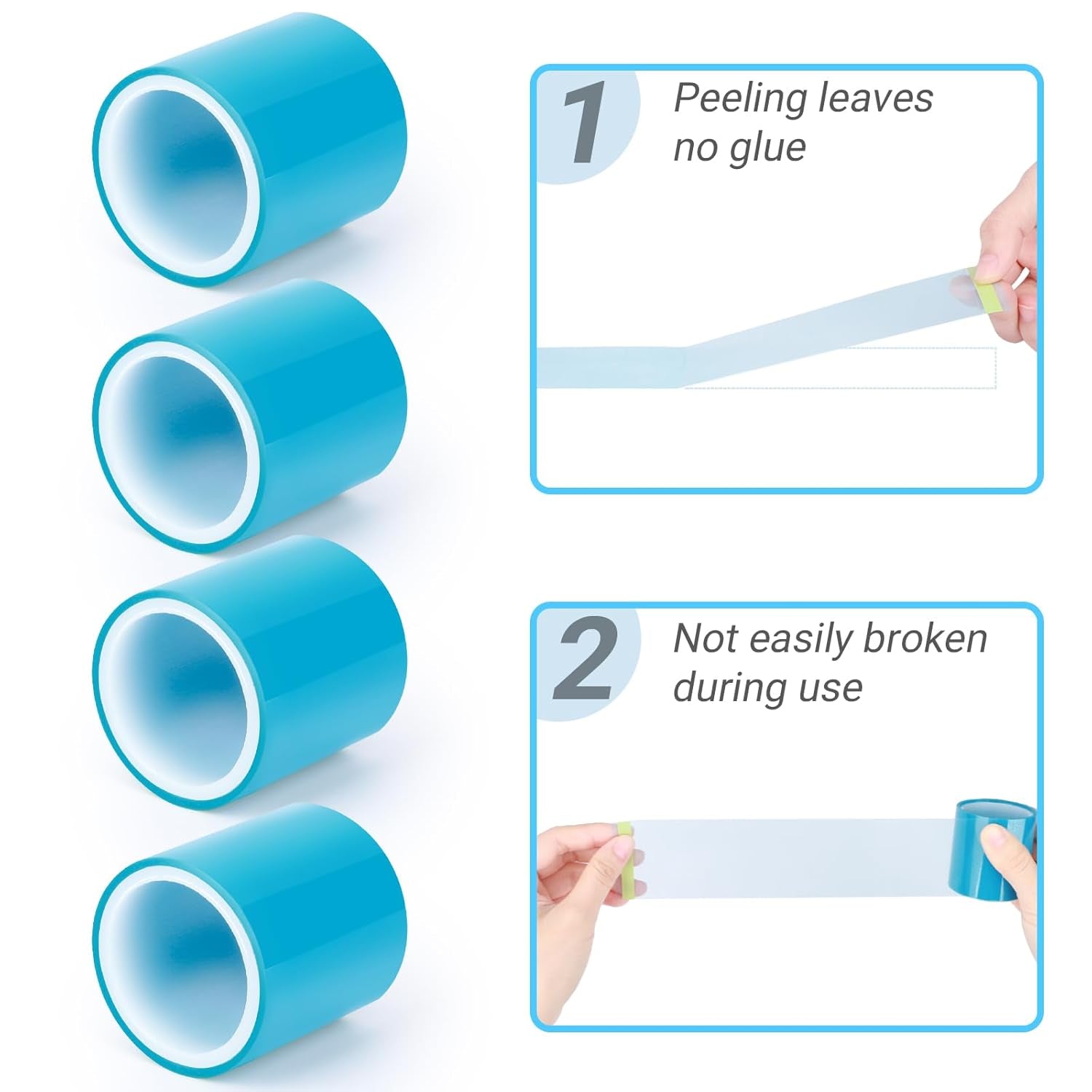 Resin Tapes for Jewelry, Seamless Sticky Paper Tape for Epoxy Resin Molding, Traceless Tape for Arts & Crafts, Making River Tables, Jewelry Metal Hollow Frame Bezels, Pendant - 4Rolls - 65Ft