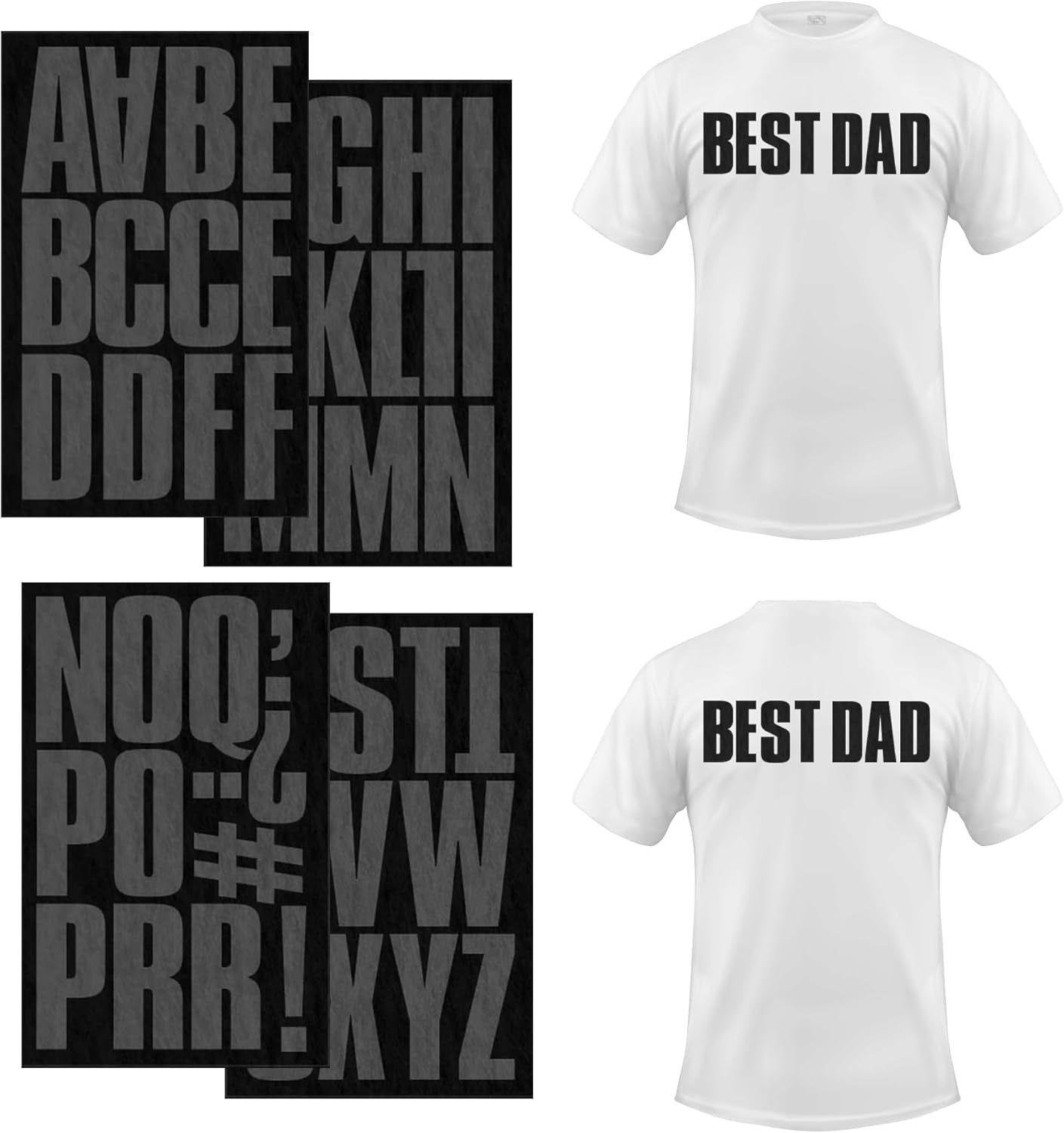 S.E.I 3-Inch Iron-On T-Shirt Letters, Block Letter Flock Heat Transfers, Black