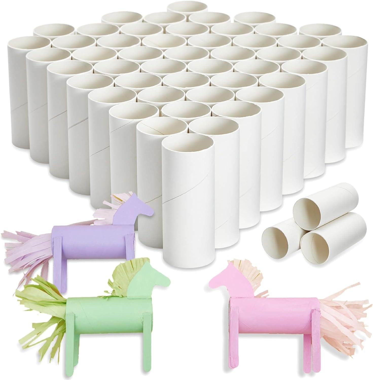 Pack of 48 Cardboard Craft Toilet Paper Tube Rolls, 9.9 Cm Length
