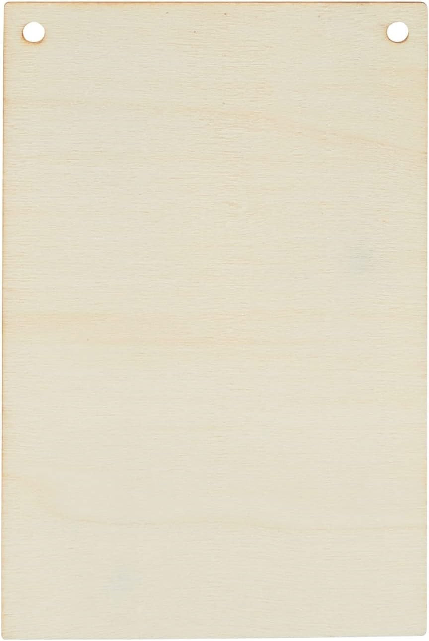 50 Pack Unfinished Wood Plaque Blanks with Jute String for Crafts, DIY Party Banners, Wooden Pennants, Blank Wooden Signs for Crafts, Art Projects (3.75 X 5.75 In)