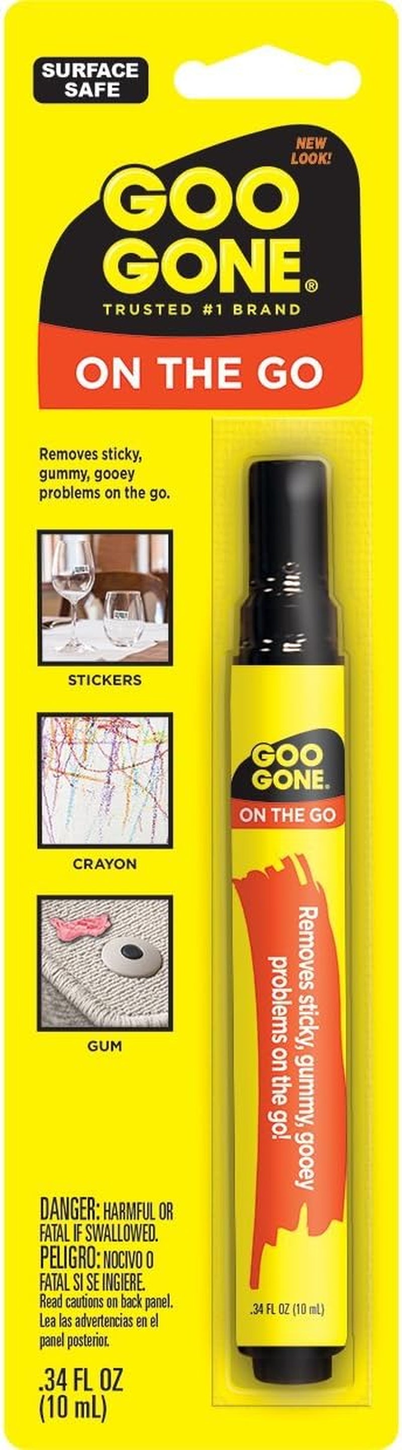 on the Go Pen - Adhesive Remover - Quickly Removing Stubborn Stickers Crayon Tape and More