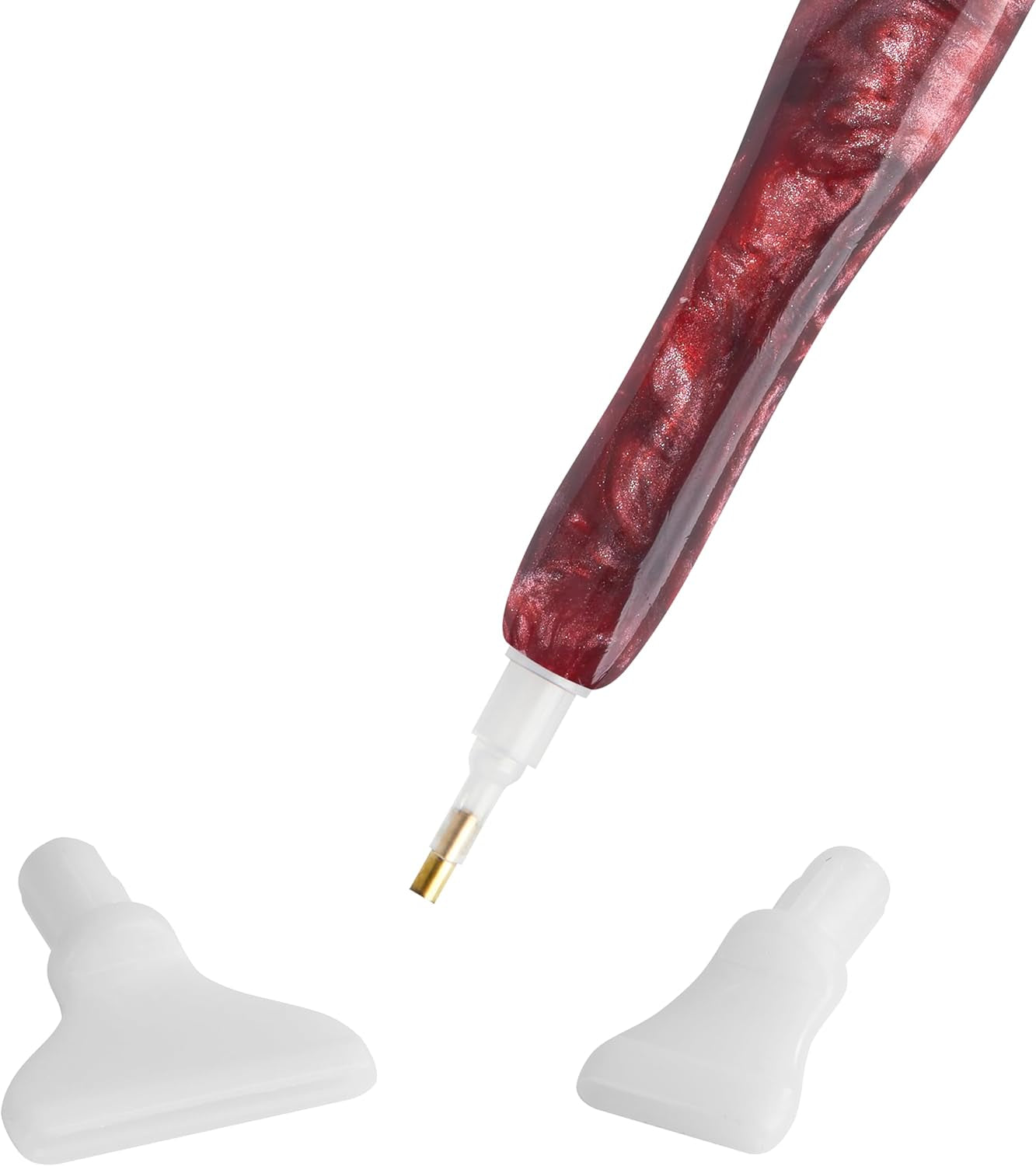 Premium Drill Pen, Comfortable Diamond Painting Pen, Diamond Art Accessories and Tools, 2 Pack, Frosted Red Velvet & Blue Licorice Swirl
