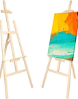 Nian Feng Wooden Easel for Painting, Adjustable Floor Easel, Folding Easel Stand for Wedding Poster, Painting Easel Large for Adults and Kids