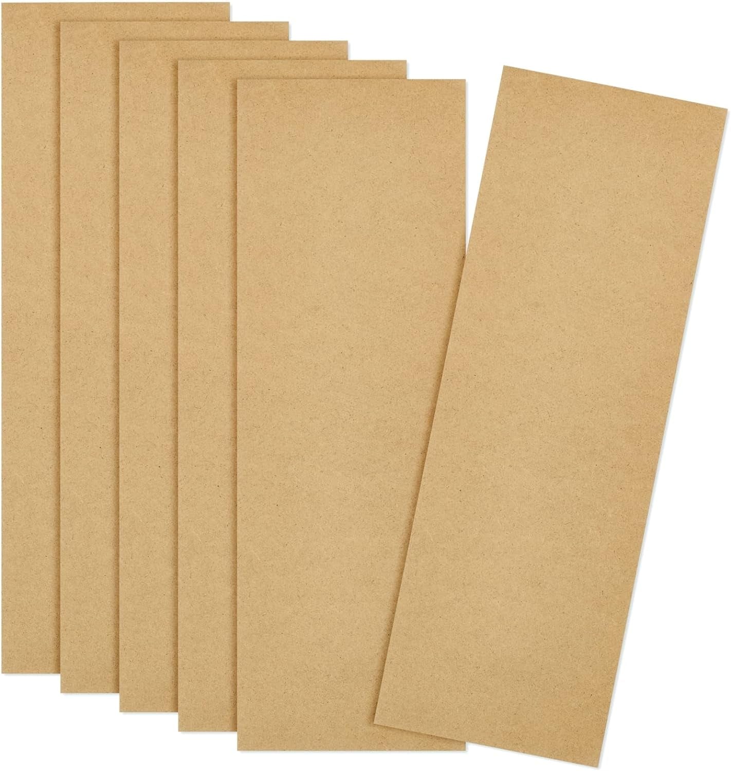 6 Pack Unfinished Wood Planks for Crafts, Wall Decorations, Rectangular MDF Board 1/4 Inch Thick for DIY Projects, Art Classes, Carpentry, Painting (5 X 15 Inches)