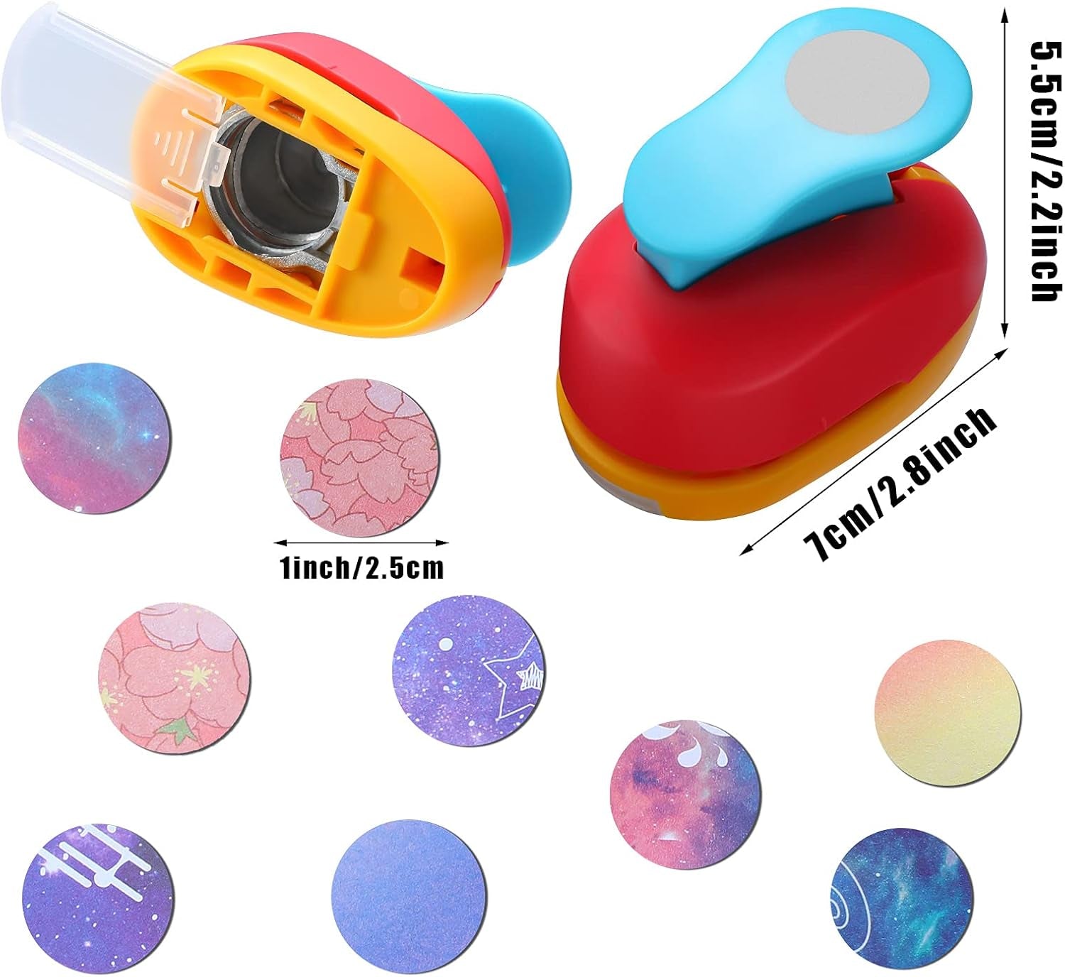 41 Pieces Fridge Magnets Craft Set Include Craft 1-Inch Paper Punches round Disc Ferrite Ceramic Magnets with Transparent Glass Cabochons for Craft DIY Fridge Office Locker Whiteboard Making