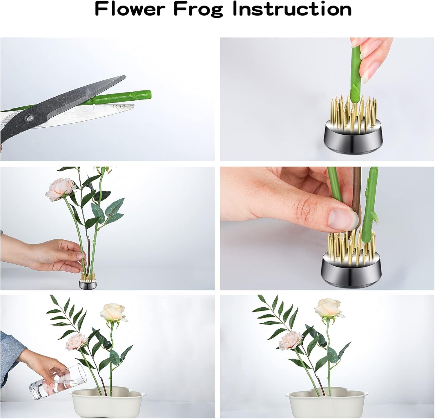 12 Pcs Flower Frog Holder 0.92 Inch Mini Floral round Flower Arranger Fixed Flower Pin Holder Tool Floral Arrangement Pin Holder Japanese Flower Holder Plant Fixation(Gold)