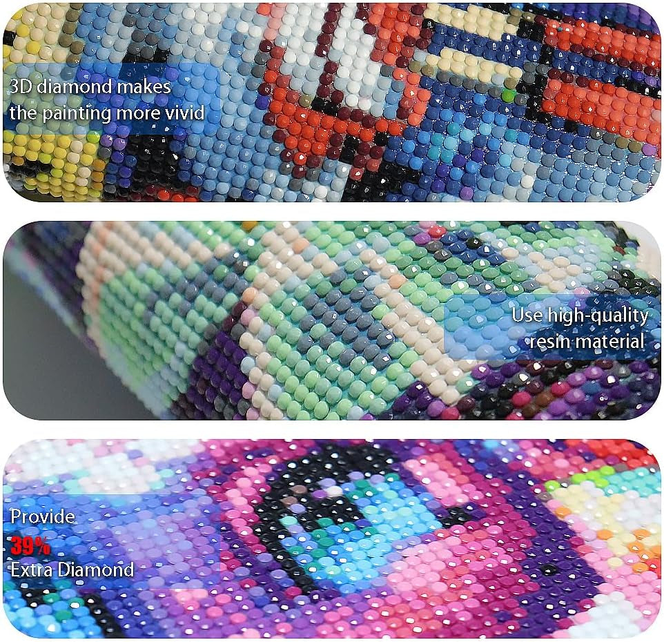 5D Phoenix Diamond Painting Kits for Adult, Fire Phoenix Full Drill round Diamond Cross Stitch Colorful Painting by Number Rhinestone Embroidery Arts Craft Diamond Art 12X12 Inch