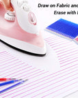 Heat Erasable Fabric White Marking Pens with 20 Refills for Tailors Sewing and Quilting Dressmaking, White Heat Erase Pens of Fabrics.