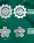 36 Pieces Clear Rhinestone Brooches for Crafts Crystal Flower Brooch Pins with Rhinestones Sliver Bulk Brooches Jewelry for Woman Flower Lapel Badge Pins DIY Wedding Bouquet Broaches Kit