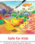 Watercolor Crayons with Brush, 15 Colors - Premium Quality Art Supplies for Kids