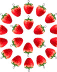 20Pcs 3D Red Strawberry Pendants, Resin Strawberry Beads with Green Leaf DIY Crafts Supplies Decoration Accessories for Jewelry Making Necklaces Earrings