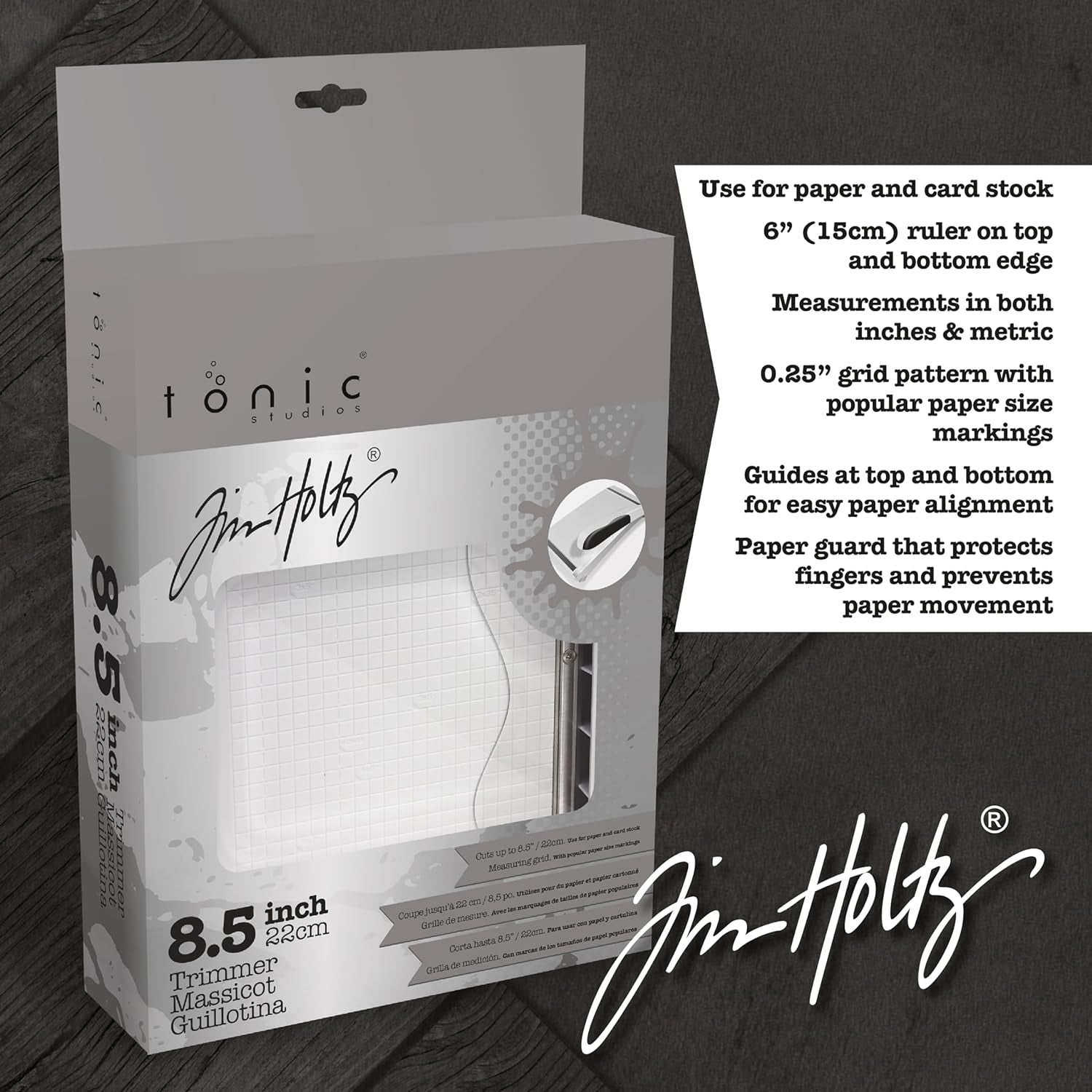 Paper Cutter Tool - Guillotine Paper Trimmer for Scrapbooking, Vinyl, and Craft Paper - 8.5 Inch Cutting Length with Ruler and Grid Lines