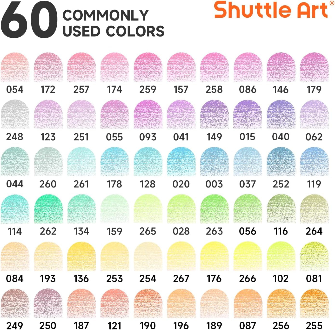 60 Pastel Colored Pencils, Colored Pencils for Adult Coloring, Soft Core Coloring Pencils in Gift Tin Box, Color Pencils for Kids Adults Beginners Artists Drawing Coloring Sketching