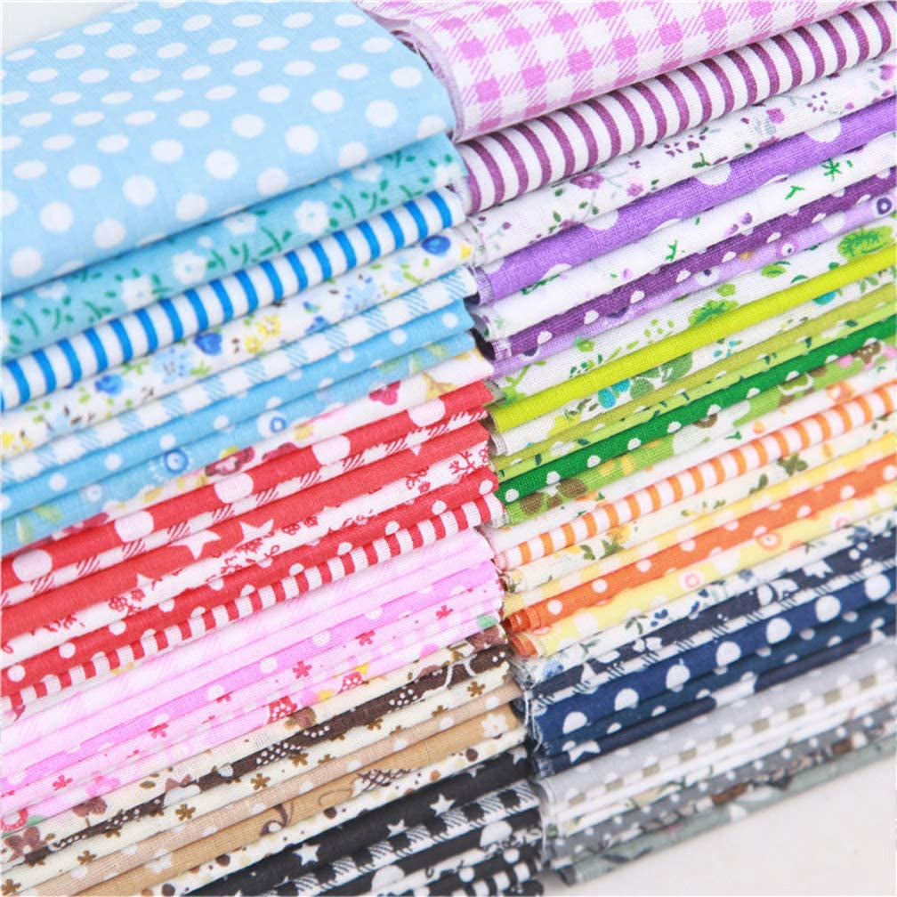 56 Pieces 9.8"X 9.8" (25Cm X 25Cm) Squares Cotton 100% Floral Printed Sewing Supplies Fabric for Quilting Patchwork, DIY Craft, Scrapbooking Cloth