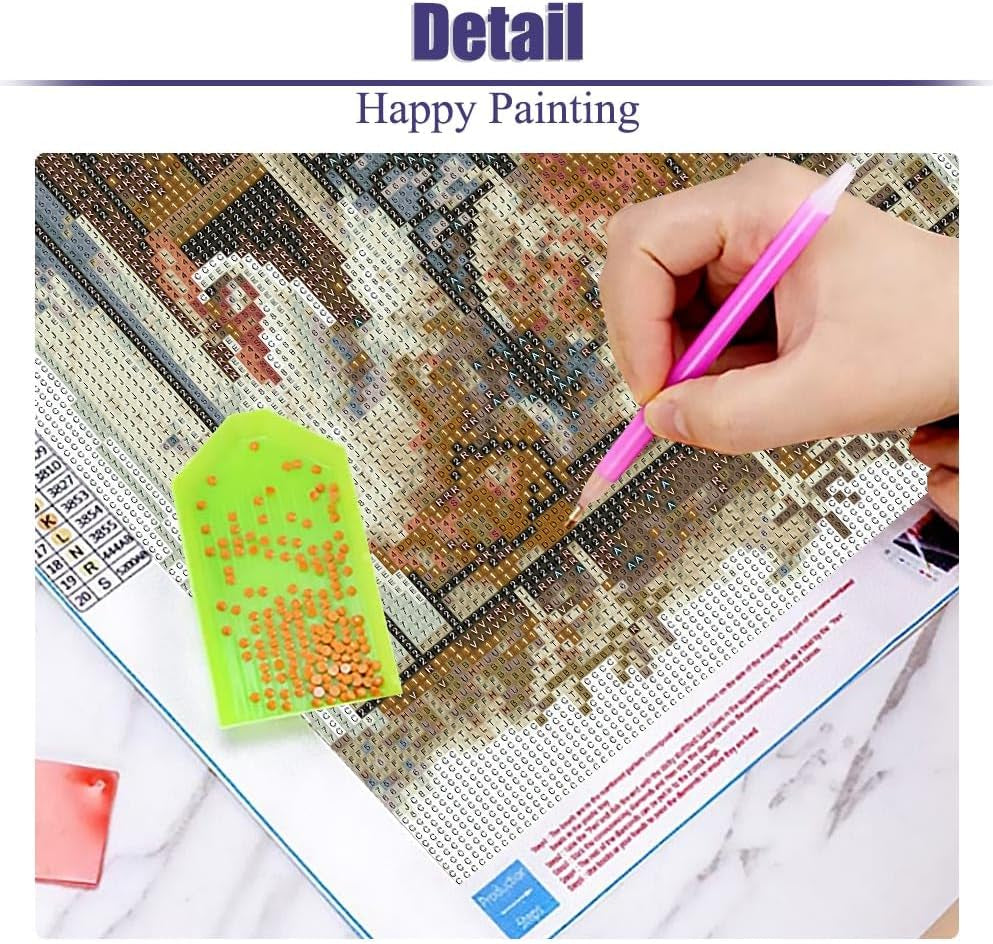 Diamond Painting Kits for Adults, Full Drill 5D Diamond Painting by Number Kits for Home Wall Decor, Diamond Art Kits B10514, DIY 5D Diamond Painting Chicken (12 X 16Inch)