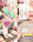 100-Piece Natural Unfinished Blank Wooden Leaf Flat Pendants Antiquewhite 1.96X1.02 Inch