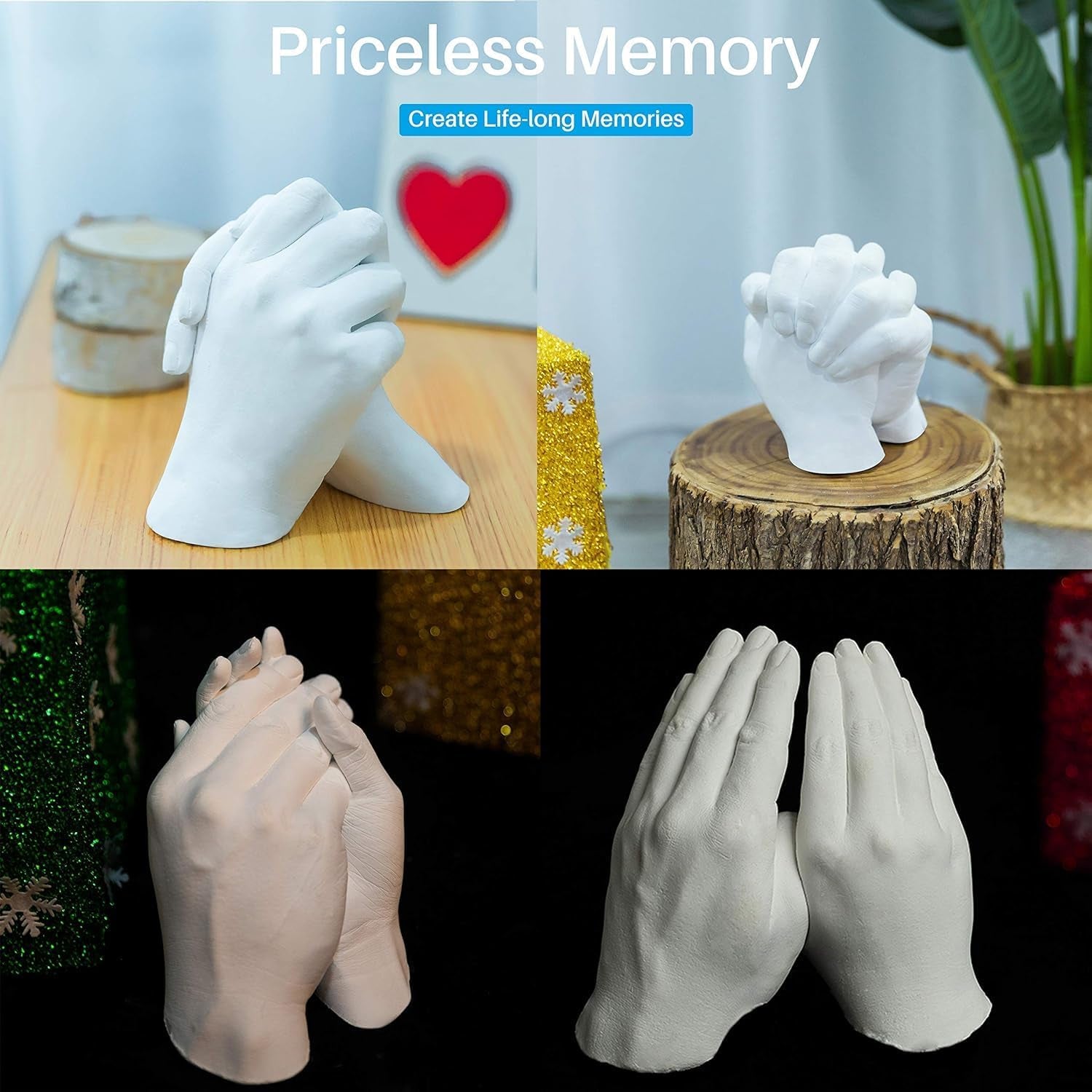 Hands Casting Kit, DIY Plaster Statue Molding Kit & s for 2 Adult, Wedding, Friends, Anniversary, Hand Hold Casting Kit for Holiday Activities and Perfect for Couple Gift Ideas