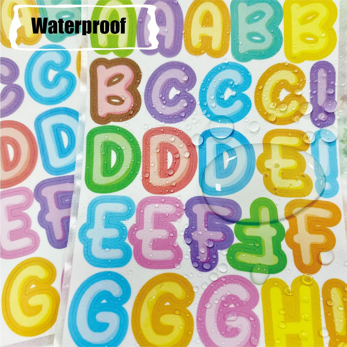 10 Sheets Colorful Letter Stickers for Kids 890 Alphabet Stickers Waterproof Water Bottle Vinyl Letter Sticker Scrapbook ABC Stickers for DIY Crafts, Card Wrapping, Handmade Labels, Name Stickers