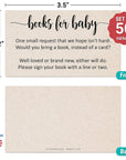 Books for Baby Cards (Set of 50) 3.5 X 2 Baby Shower Insert for Invitations, Business Card Size, Book Instead of Card Request Gift, Small Rustic Kraft Tan - Made in USA