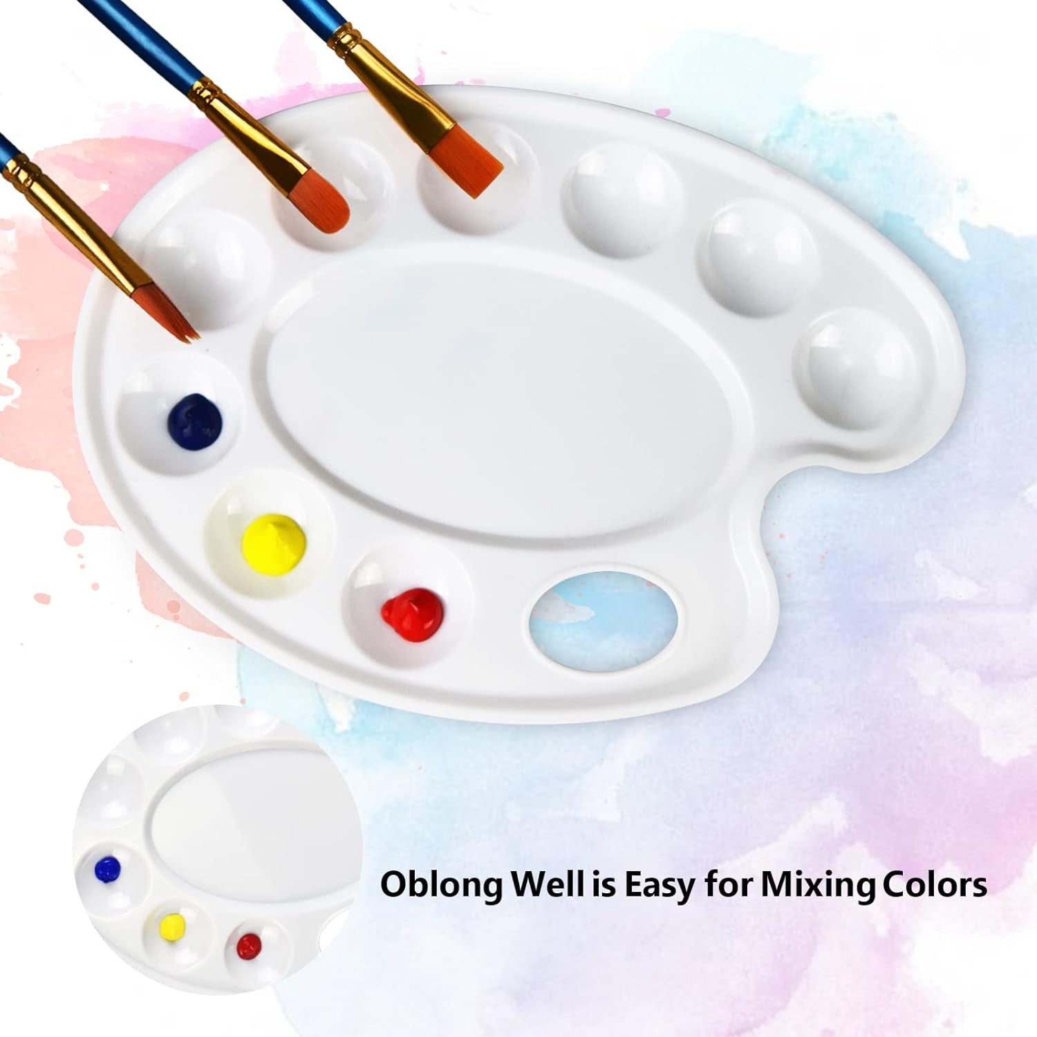 Update 30Pcs Paint Tray Palettes,Plastic Paint Tray Palette,Paint Palettes,Paint Pallets with 9 Wells for Adults & Kids, or Painting or DIY Craft Class,White