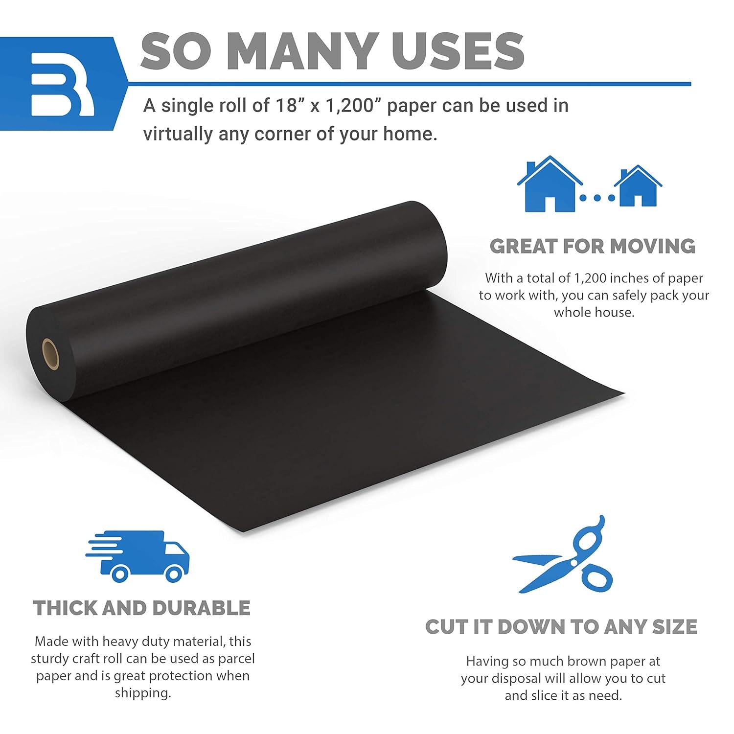 Crafts Paper Roll - Paint Paper - for Wall Art Craft Easel - Easel Paper - Bulletin Board Decoration - Bulletin Board Paper - Gift Wrapping - Kids Crafts - Made in USA - 18" X 100' (1200")