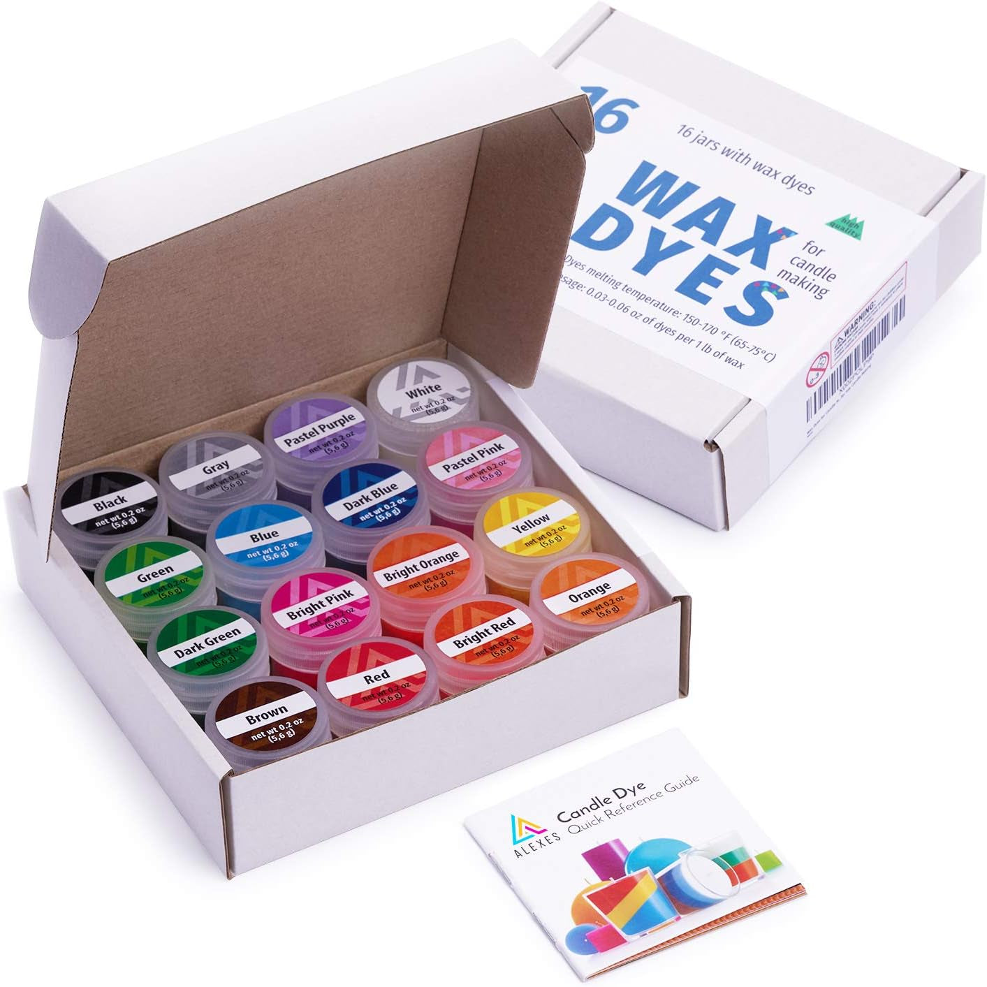 Wax Dyes for Candle Making - 16 Colors Set of Wax Dyes - Color for Candle Making 0.2 Oz - Candle Dye for Soy Candle Making