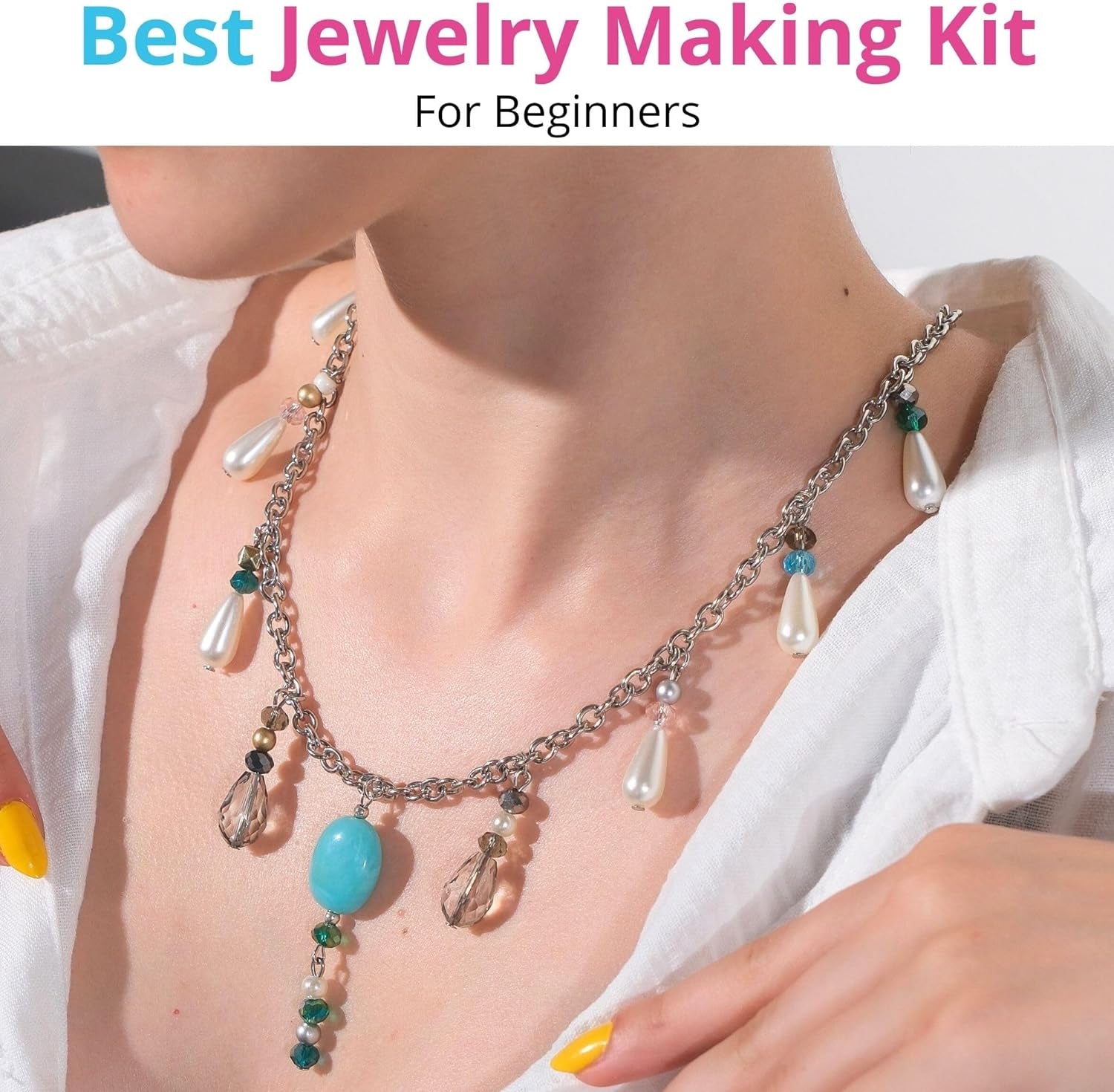 Deluxe Jewelry Making Kit with Video Course, Includes Instructions, Beads, Necklace, Bracelet, Earrings Making, Crafts for Adults, Beginners, Christmas Gift for Teens, Girls 13-15, Moms, Women