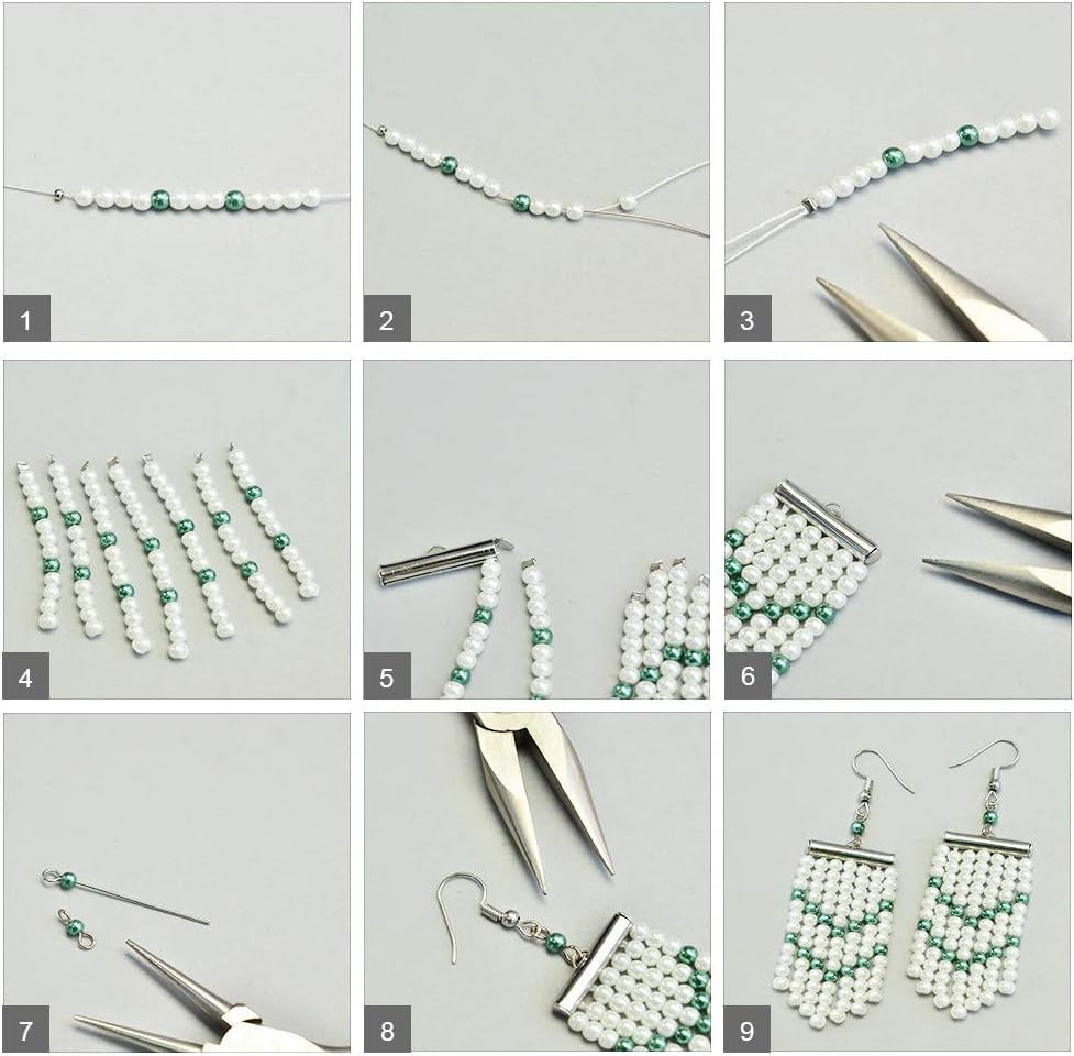 240Pcs Slide on End Clasp Tubes Slider End Caps Crimp End Tube Slider Clasp for Bead Loom Slide Tube End Bar for Multi-Strand Necklace Bracelet Jewelry Making Platinum Golden 10~40Mm