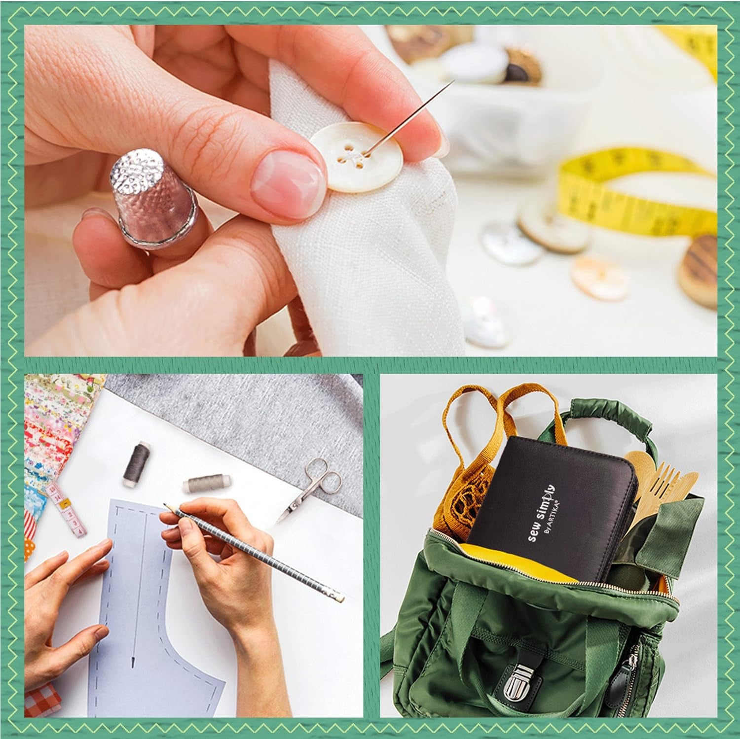 Sewing Kit for Adults and Kids - Small Beginner Set W/Multicolor Thread, Needles, Scissors, Thimble &amp; Clips - Emergency Repair and Travel Kits - Sewing Accessories and Supplies