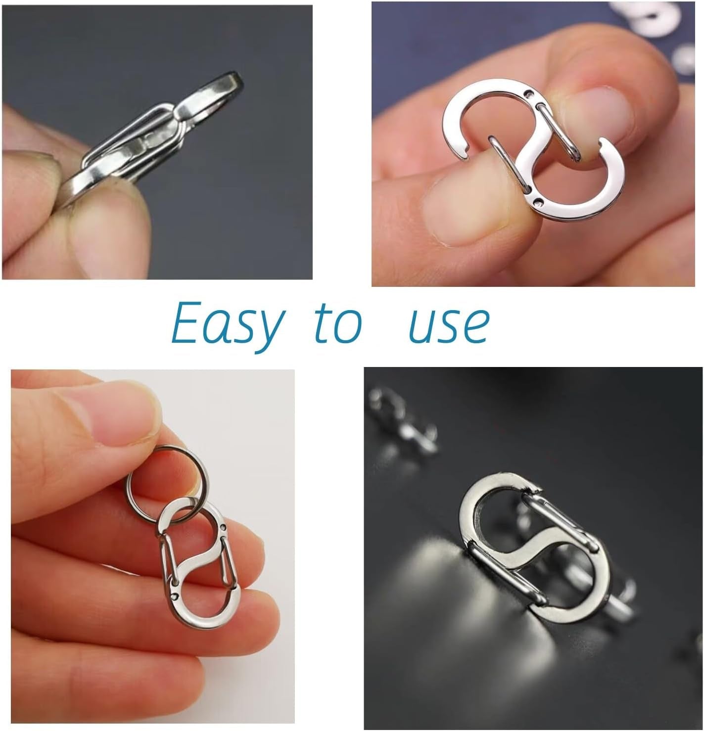 Double Opening Shortener Clasp, Necklace Clasps Connector Hooks Clips, Shortener Clasp, Hook Lock Connector for Jewelry Making 6Pcs, OL003