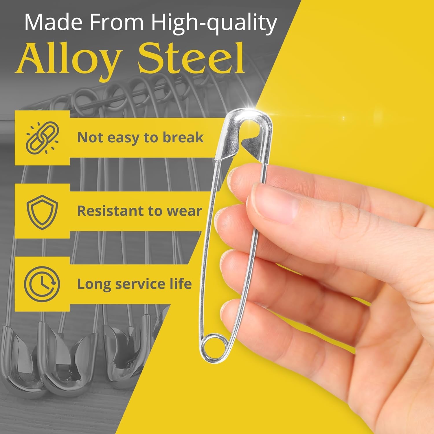 30Pcs Extra Large Safety Pins Heavy Duty - 3" Stainless Steel Safety Pins Clothes Pins for Crafts Big Safety Pins Heavy Duty Quilting Safety Pins - Safety Pins for Clothes Pins Bulk Safety Pins