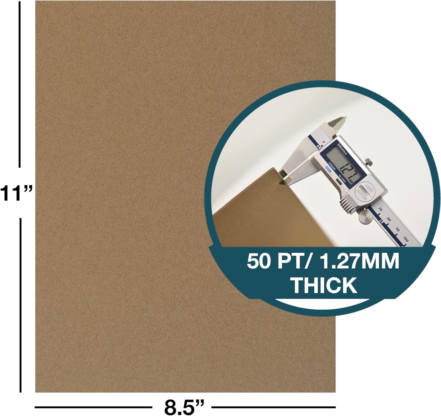 Chipboard Sheets 8.5 X 11 Inches, 50 Pack, Acid Free, 0.057” Heavy Weight, Brown, Create Three-Dimensional Embellishments for Cards, Mixed Media, Crafts, Fabric Organizer