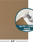 Chipboard Sheets 8.5 X 11 Inches, 50 Pack, Acid Free, 0.057” Heavy Weight, Brown, Create Three-Dimensional Embellishments for Cards, Mixed Media, Crafts, Fabric Organizer