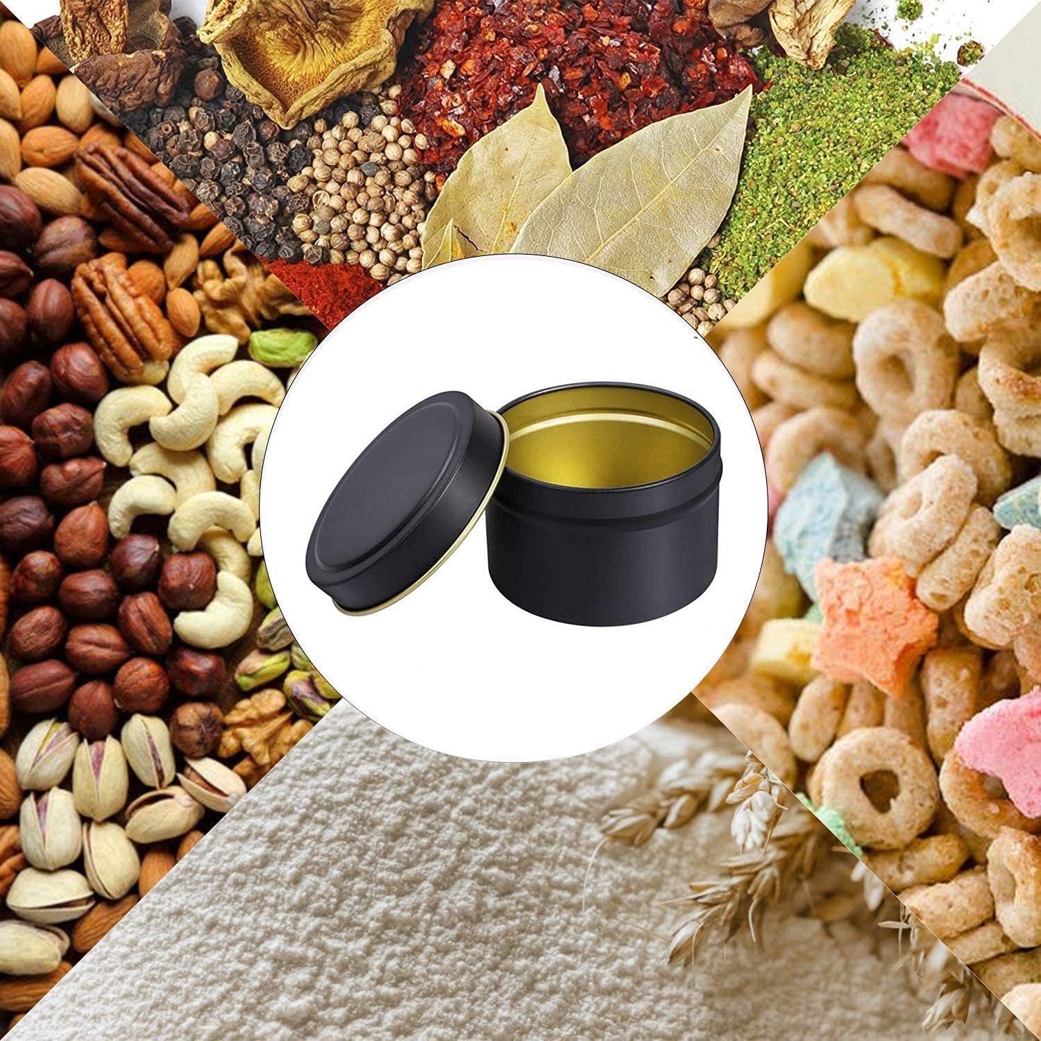 24 Pack 8Oz Candle Tins,Black Candle Tins for Making Candles Bulk,8 Oz Candle Jars,Tin Jars for Candle Making,Metal Tin Jars (BLACK)