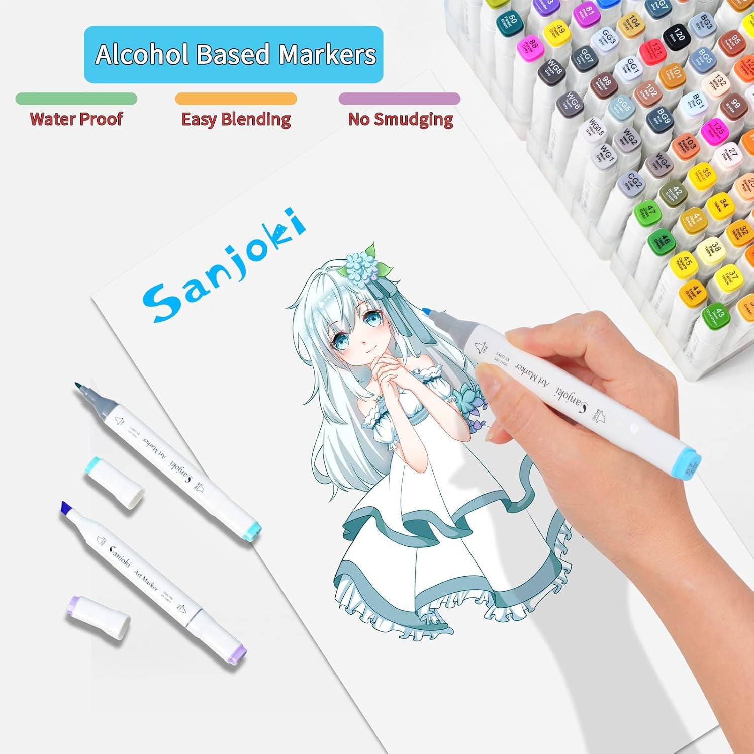 Alcohol Markers 120 Colors,Broad&Fine Dual Tip, Permanent Artist Sketch Markers for Artist and Beginner