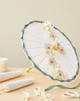 6-Pack Parasol Paper Umbrellas for Decorations for Kids, Cocktail Party Decor, DIY, Arts and Crafts Projects, Sun Parasols for Plants, Photo Props (Small, White, 16 In)