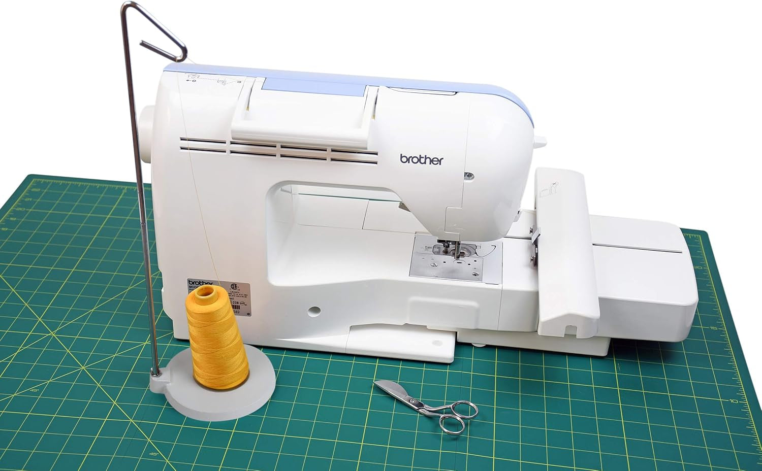 Heavy Duty Single Cone or Spool Thread Stand - Cast Iron Metal Stand - White Single Cone Embroidery Thread Holder - Fits All Threads for Sewing Embroidery Serger