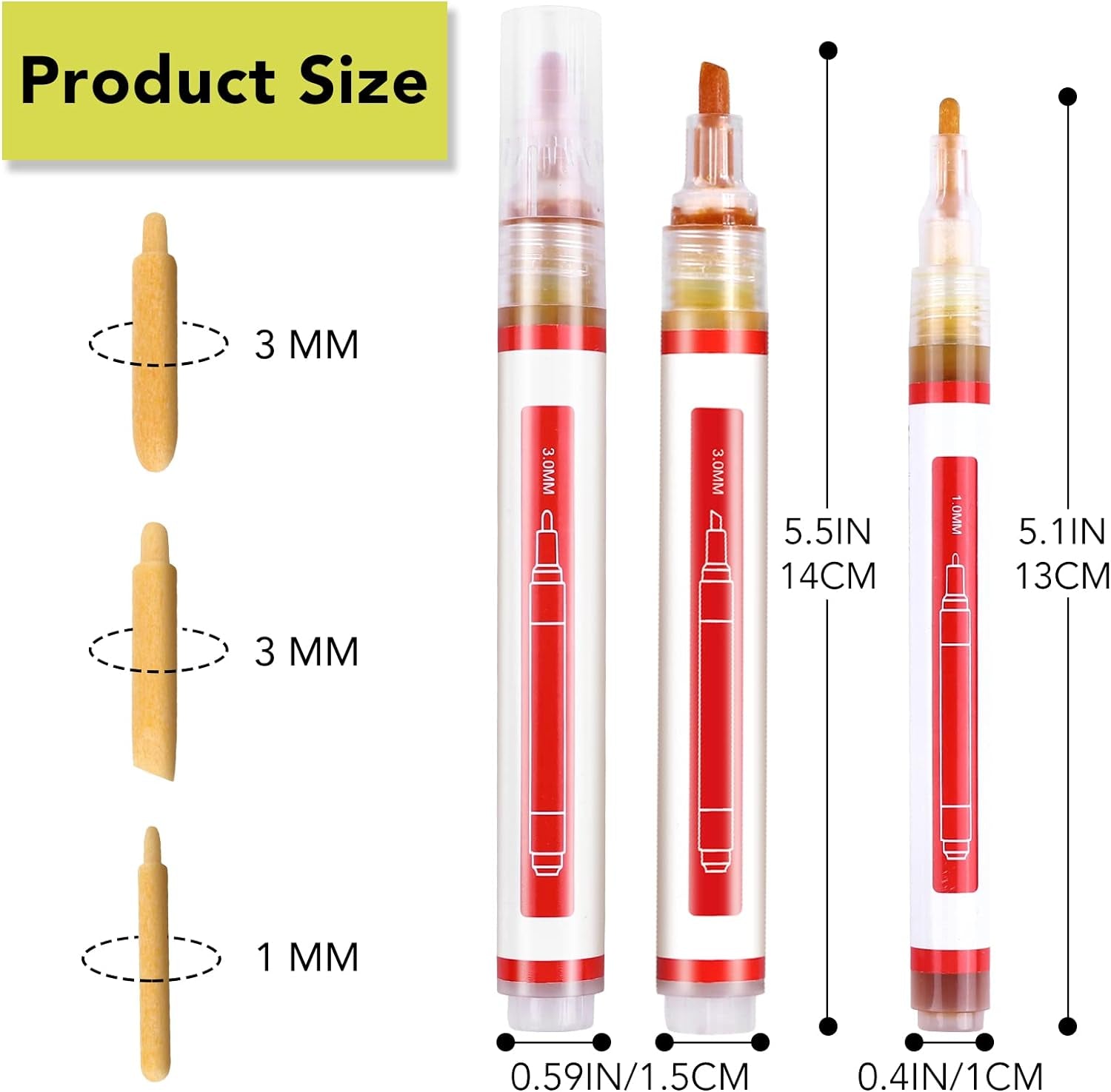 Scorch Pen Markers for Wood,Wood Burning Pen Set with 3PCS Scorch Pen Marker Equipped with 3PCS Replacement Nib for DIY Wood Painting,Suitable for Artists and Beginners in DIY Wood Projects